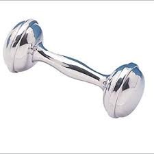 Dumbell Rattle Baby Pewter