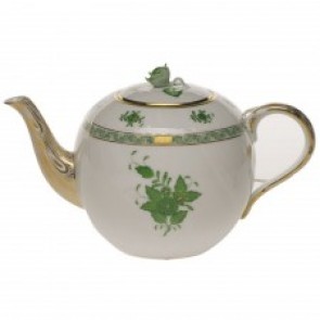 Chinese Bouquet Grn Teapot