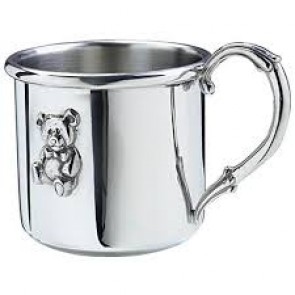 Easton Baby Cup W/ Bear Pewter
