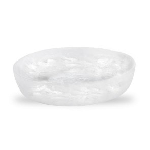 Round Bowl Lg White Swirl