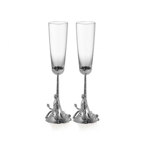 White Orchid Toasting Flutes