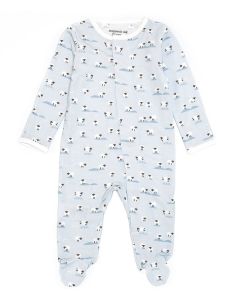BaaBaa Baby Blue Footie 0-3m