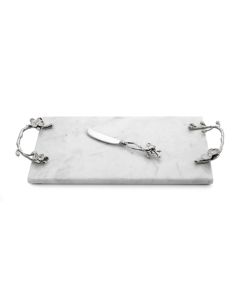 White Orchid Cheeseboard W/Knife
